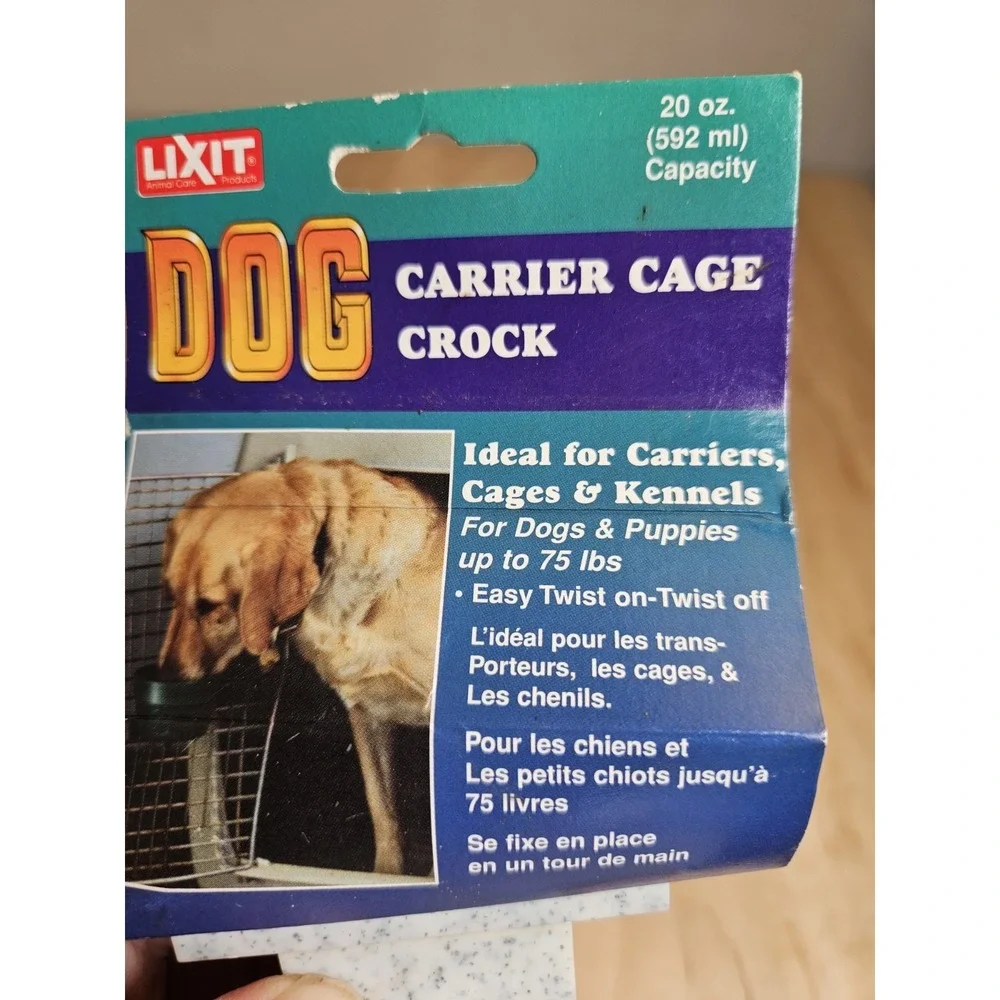 Lixit Dog Pet Carrier Cage Crock 20 oz QLCC-20 Kennel Animal Bowl Lot of 2